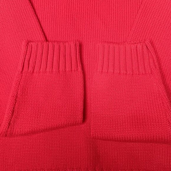 Ralph Lauren Jeans Company XL Sweater Red Turtleneck Gold Anchor Crest Nautical - Picture 10 of 15
